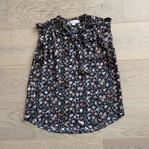 LOFT Petite Printed Sleeveless Blouse | XXSP